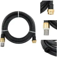 vidaXL - Zuigslang - met - messing - koppelingen - 1,1'' - 4 - m - PVC - zwart