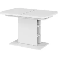 Vicco Eettafel Fenaro Wit 120-160 x 80 cm met open compartimenten, Model 56486