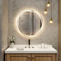 Coast LED Badkamerspiegel Rond 60x60 cm Zilver - Dubbele Verlichting - Dimbaar - Anticondens - 3 Lichtkleuren