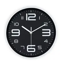 Sensahome wandklok 25 cm met minimalistisch design - Zwart