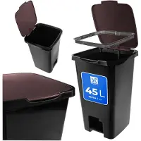 Kadax Sorta afvalbak 45L met pedaal zwartbruin