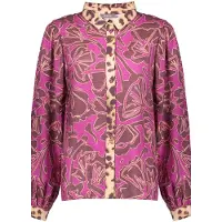 Geisha Blouse Mocca/fuchsia Maat: L | Overhemden Outlet | Dames | Roze