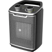 Rowenta Intense Comfort SO9330F0, Elektrische keramische verwarming met ventilator, IP20, Geschikt voor binnen gebruik, Kan op een tafel of vloer worden geplaatst, Zwart, Zilver