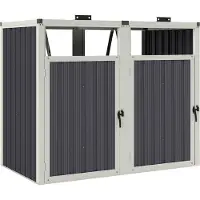 Outsunny Afvalbak - Gegalvaniseerd staal - 146x81x122cm - Donkergrijs