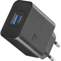 Cellularline dual super fast oplader 45w usb-a usb-c gan+ voor samsung