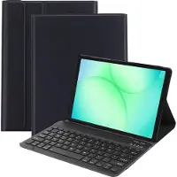 Cazy tablet Hoes met Toetsenbord geschikt voor Samsung Galaxy Tab A11 - QWERTY Bluetooth Keyboard Case - Zwart