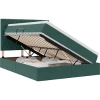 vidaXL Opslag bed met matras Donkergroen 140 x 200 cm Fluweel