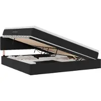 vidaXL LED opbergbed met matras Zwart 200 x 200 cm Fluweel