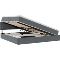 vidaXL LED opbergbed met matras Donkergrijs 200 x 200 cm Fluweel