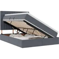 vidaXL Opslag bed met matras Donkergrijs 140 x 200 cm Fluweel