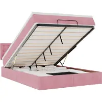 vidaXL Ottoman bed met matras 140x200cm fluweel roze