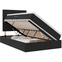vidaXL LED opbergbed met matras Zwart 120 x 200 cm Fluweel