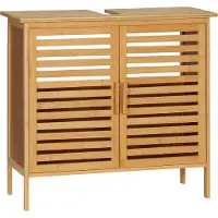 Kleankin badkamermeubel van bamboe, 66x29x61,5 cm, natuurlijk hout