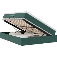 vidaXL Opbergbed met matras Donkergroen 140 x 200 cm Fluweel