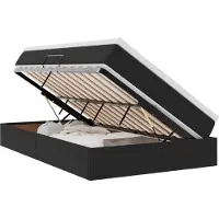 vidaXL Opbergbed met matras met opslag Zwart 120 x 200 cm Fluweel