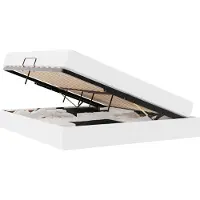 vidaXL Opslag bed met matras met opslag 2 st Wit Leer