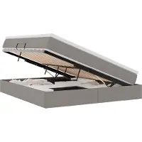 vidaXL Opslag bed met matras met opslag Taupe 180 x 200 cm Polyester