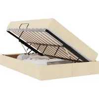 vidaXL Opbergbed met matras met opslag Crème 120 x 200 cm Polyester