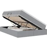 vidaXL Opslag bed met matras Lichtgrijs 140 x 200 cm Polyester