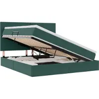 vidaXL LED opbergbed met matras Donkergroen 180 x 200 cm Fluweel