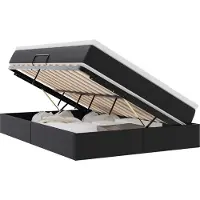 vidaXL Opslag bed met matras met matras Zwart 140 x 190 cm Kunstleer
