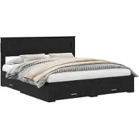vidaXL Bedframe met lade Zwart Eiken 180 x 200 cm Bewerkt hout
