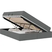 vidaXL Opbergbed met matras Donkergrijs 140 x 200 cm Polyester