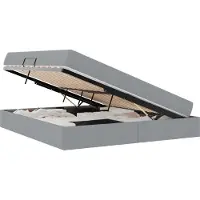 vidaXL Opbergbed met matras Lichtgrijs 160 x 200 cm Polyester