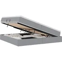 vidaXL Opslag bed met matras Lichtgrijs 200 x 200 cm Polyester