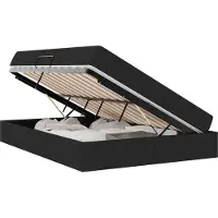 vidaXL Opbergbed met matras met opslag Zwart 140 x 200 cm Polyester
