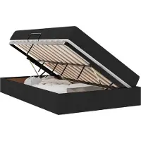 vidaXL Opbergbed met matras met opslag Zwart 120 x 200 cm Polyester