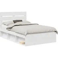 vidaXL Bedframe met hoofdeinde Wit 120 x 190 cm Massief grenenhout
