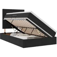 vidaXL LED opbergbed met matras Zwart 120 x 200 cm Fluweel