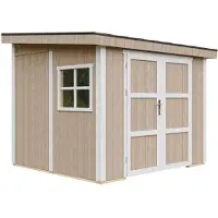Timbela M938B-TERRA BROWN - LP SmartSide Tuinhuis op houtbasis - 5,9 m² - 248x294xH231 cm - zonder vloer en zijwand (totaal 3 wanden) met verf
