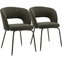 Happy Garden Set van 2 FLAVIA stoelen van groene lusstof