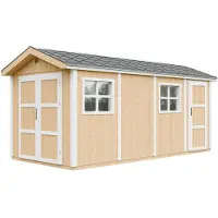 Timbela M915C-HARVEST HONEY - LP SmartSide Tuinhuis op houtbasis - 11,47 m² - 530x250xH252 cm - met vloer en verf
