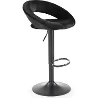 Halmar Zwarte Barstoel H102 - Verstelbaar, Draaibaar, Velvet
