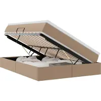 vidaXL Opslag bed met matras Cappuccino 140 x 200 cm Kunstleer