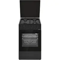 Usorteret HFSC-S60LITGC-BK Gasfornuis – 43 L – 4 Gasbranders – Elektrische Ontsteking – Elektrische Oven met 6 Functies – Grill & Ventilatie – Zwart – 5 Jaar Garantie