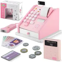 Ricokids RK-868 - Houten kassaspeelgoed - winkelset - educatief rollenspel - rekenvaardigheden - realistische functies