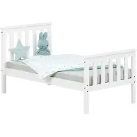 Homestyle4u Kinderbed - 70x140 cm - Juniorbed - Bedframe - Wit
