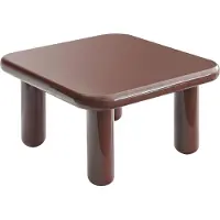 Oviala - Vierkante salontafel 75 cm in bordeauxrood gelakt MDF - Luma