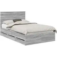 vidaXL Bedframe met lade Grijs Sonoma 120 x 190 cm Ingenieurshout