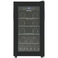 Heinner HRV-A52DRM18 Wijnkoelkast – 55 L – Geschikt voor 18 Flessen – LED-display – 4 Houten Leggers – Omkeerbare Deur – Zwart – 5 Jaar Garantie