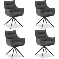 Homestyle4u Eetkamerstoel - 4 Stoelen - Draaibaar - Antraciet