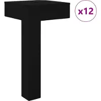 vidaXL Staande voeten 12 st Zwart 57 x 57 x 100 mm IJzer