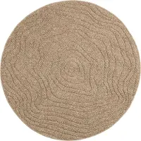 vidaXL Vloerkleden Rond Moiré AGIRA Naturel Ø 120 CM Polyester