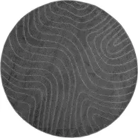 vidaXL Vloerkleden Rond PALMERAS Antraciet Ø 200 CM Polyester