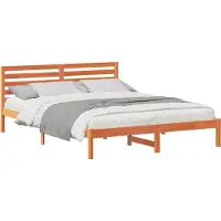 vidaXL Bedframe Wasbruin 160 x 220 cm Massief grenenhout