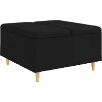 vidaXL Ottomaan met opbergruimte, zwart, 80 x 80 x 45 cm, gestoffeerd